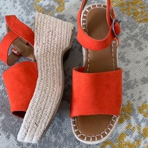 Tangerine Espadrille platform